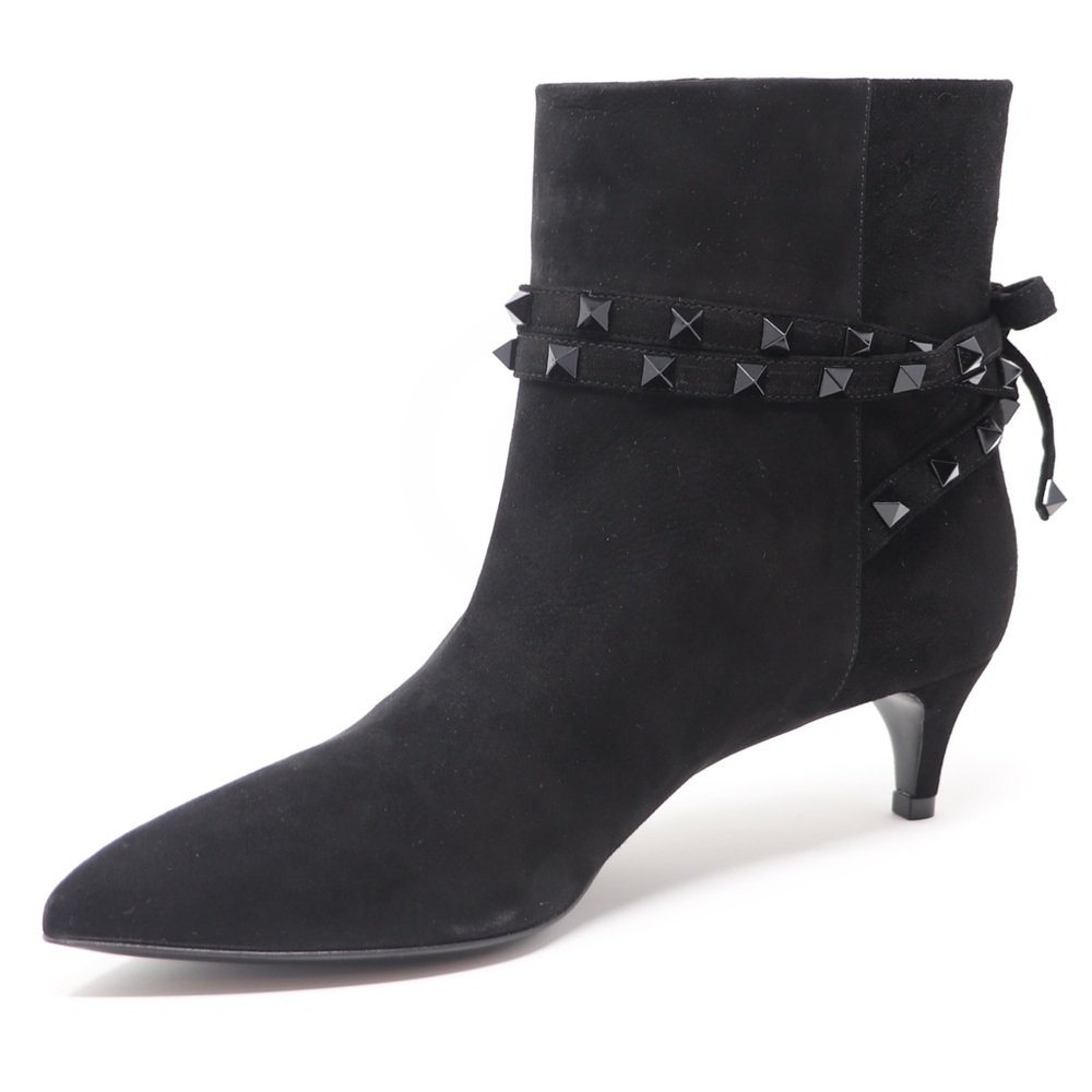 Brand New 8 Valentino Garavani Rockstud Flair Suede Booties - Picture 3 of 12